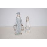 Two Lladro figures tallest is 22cm