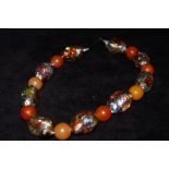 Murano and amber necklace