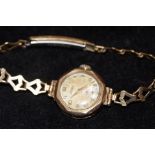 Technos 9ct gold case, ladies wristwatch.