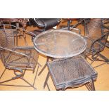 Metal garden table, with two chairs and three side