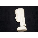 Early 20th century ivory bust, height 13cm