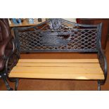 Very heavy, cast iron, garden bench.