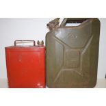 Military 20 litre petrol can and one other