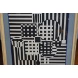 Framed Geometric print. Signed Victor Vasarely