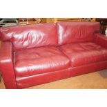 Very good quality red leather couch