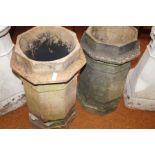 2x Chimney pots 68 & 66cm