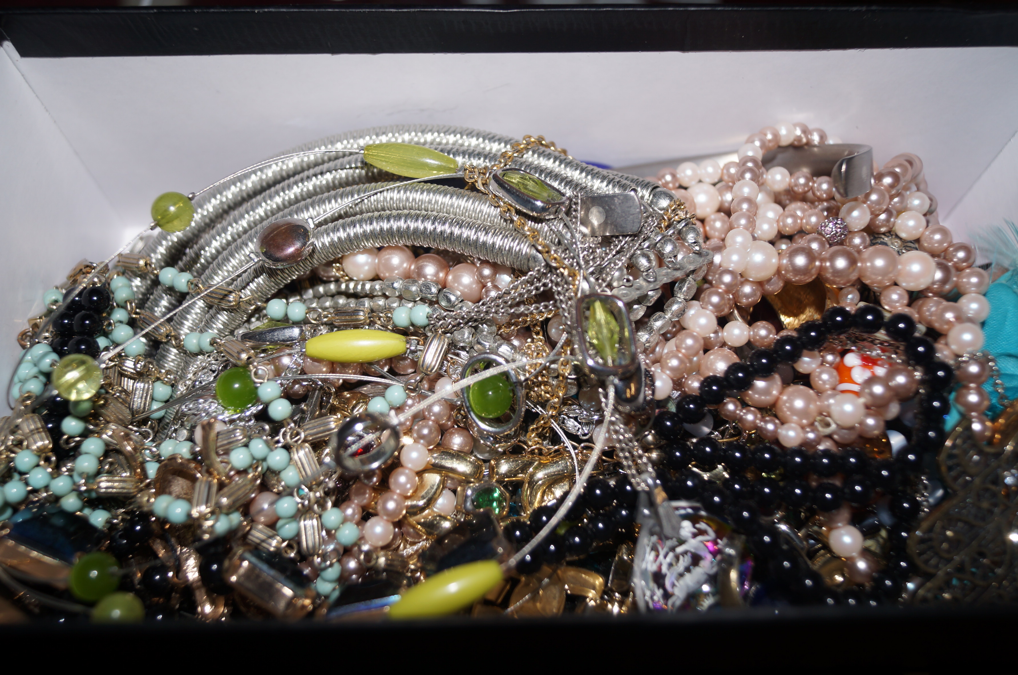 Small box of costume jewellery