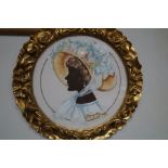 Gilt framed portrait by Christine silver, signed