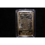 Religious, 10 commandments gold plated ingot.