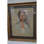 Gilt framed pastel, portrait of a lady