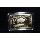 United States of America buffalo, gold plated ingo