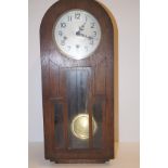 Wooden cased, wall clock. Height-62cm