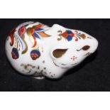 Royal Crown Derby Bank Vole paperweight with gold