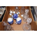 Decanters and trinket boxes