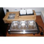 Electric buffet server and a food server dishes