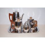 Sona plated coffee and tea set, with tray