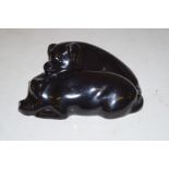 Rare Royal Doulton black pig group, 9cm length