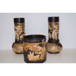 Bretby garniture set with Oriental pattern, impres