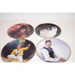 Four cabinet plates Freddie Mercury, Queen. Boxed