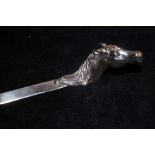 Silver letter opener with horses head handle (full