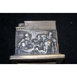 Continental silver mounted table cigarette lighter