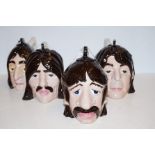 Lorna Bailey set of four large Beatles head teapot