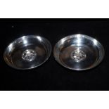 Pair of Garrards silver dishes embossed (London ha