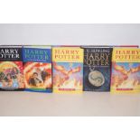 Five first edition Harry Potter books