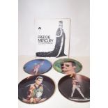 Four Freddie mercury, queen cabinet plates with bo