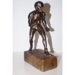 Bronzed figure of a boxer. Height 22cm