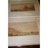 Pair of framed watercolours sea scapes signed L.Le