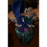 Set of golf clubs with bag