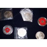 6 British five pound coins