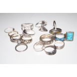 Collection of silver dress rings