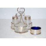 Silver & glass condiment set