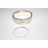 Two silver bangles