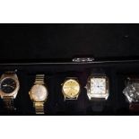 Box of 6 gents wristwatches (all working)