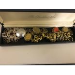 A quantity of dress jewellery to inc CZ bracelet, charm bracelet, rings,