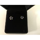 Sapphire and diamond stud earrings