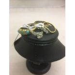 Four 18ct dress rings: diamond and turquoise examples