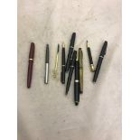 Vintage pens to inc a gold-nibbed example