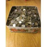 A large quantity of World and mixed coins