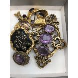 A quantity of victorian mourning brooches to inc.