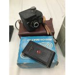 Vintage cameras to inc a Praktica, Ensign Pseudo TLR,