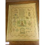 A Victorian sampler dated 1862