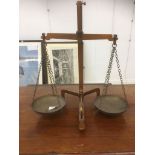 A set of brass balance scales