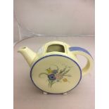 A Clarice Cliff 'Matana' tea pot - no lid (A/F: minor chip to base)