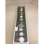 12 watches in an aluminium case to inc post-war military examples, Anver, Oris,