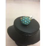 A 9ct turquoise set ring