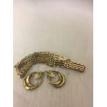 A 9 ct four-gate bracelet;